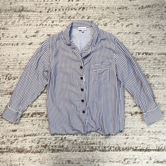 Ettitude CleanBamboo Striped Pajama Set, Top S + Bottom M - Picture 7 of 13